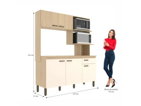 COCINA EVELYN CARVALH/OFF WHITE