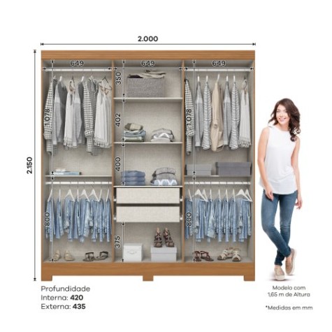 ROPERO BRIZ BE418 6PT NATURE/OFFWHITE C/ ESP