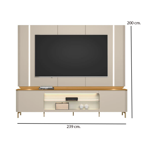 RACK+PANEL SANTORINI C/LED TAUARI/OFF WHITE