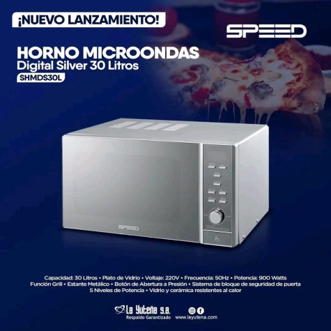SPEED HORNO MICROONDAS DIGITAL SILVER 30L