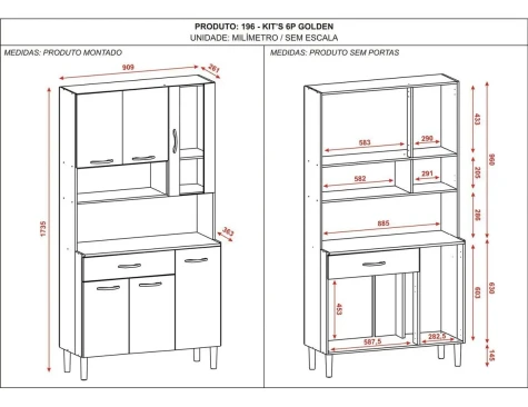 MUEBLE DE COCINA KP GOLDEN 6P FREIJO SOFT