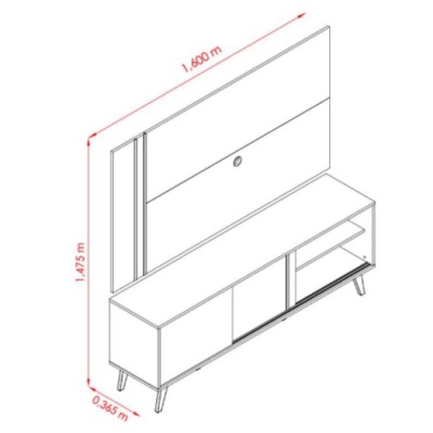 RACK C/ PANEL CRONOS CINAMOMO/OFF WHITE (MADETEC)
