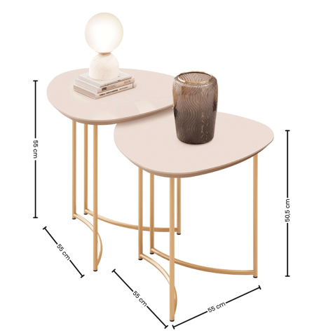 MESA LATERAL PETALA OFF/WHITE