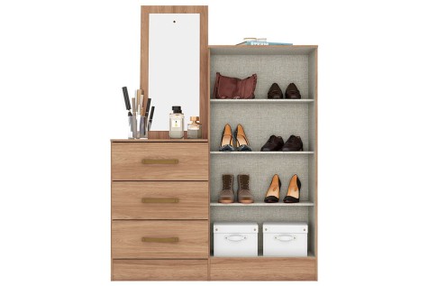 COMODA BRIZ B700 3 CAJONES 2PZ JEQUITIBA