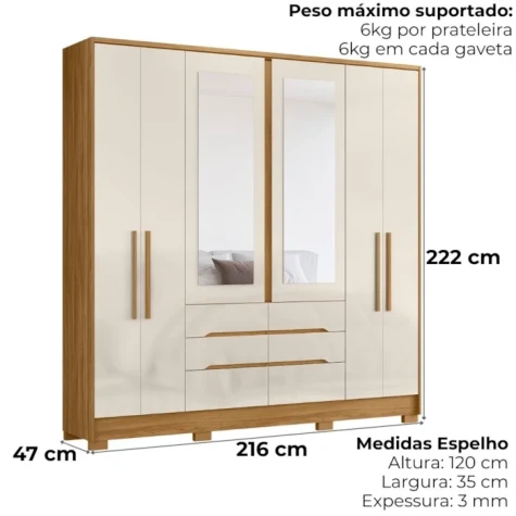 ROPERO MOVAL SAN FRANCISCO C/ESP FREIJO OFF WHITE
