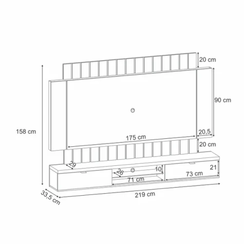 HB HOME SUSPENSO ILLUSION 2.2 (2079) C/LED,  NG/FOSCO-CASTANHO
