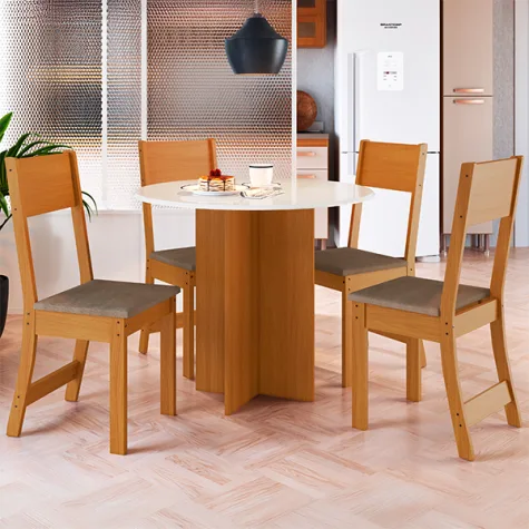 CONJUNTO COMEDOR  ALICE REDOND 4S 10085.1 IND FRE|OW