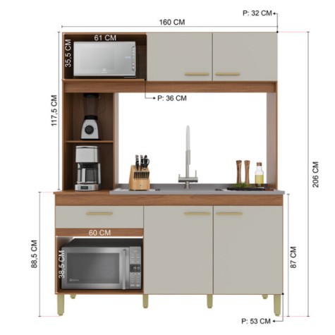 KIT COCINA 4P 160 ENNE 6214.1 IND FRE|OW
