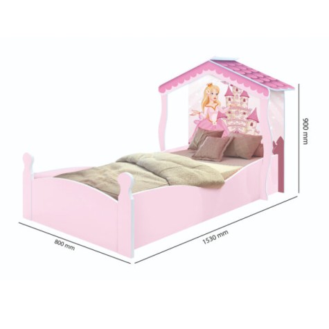 CAMA CASITA 150X070 PRINCESA JA C/ COLCHON