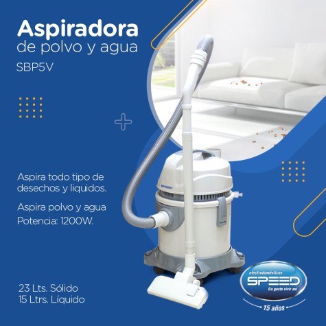 SPEED ASPIRADORA DE POLVO/LIQUIDO 23 LITROS