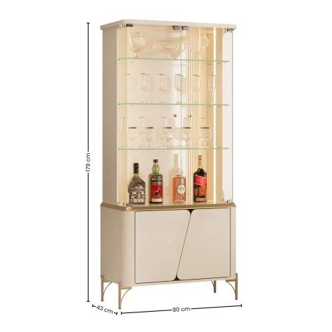 CRISTALEIRA LIARA OFF WHITE/DOURADO